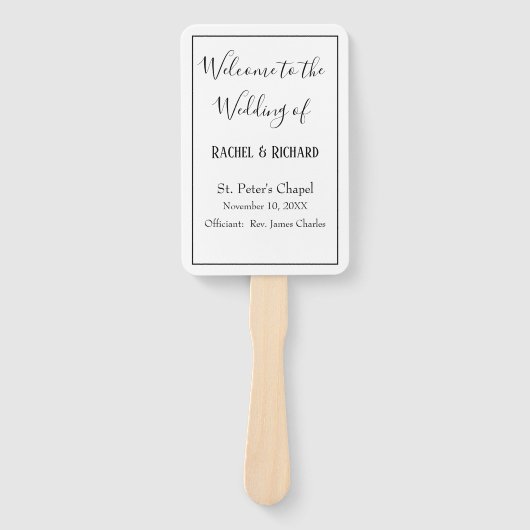 Mooi huwelijksprogramma handwaaier (Voorkant)