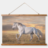 Mooi Iberisch Paard in de wei bij zonsondergang Hangend Wandkleed (Voorkant)