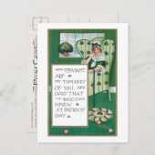 Mooi Iers meisje met St. Patrick's Day groet Feestdagenkaart (Voorkant / Achterkant)