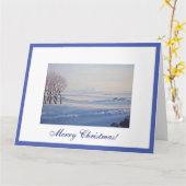 Mooi IJsland vrolijk kerstwinterlandschap Kaart (Gele Bloem)