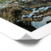 Mooi IJslands sneeuwlandschap beeldende kunst Poster (Hoek)