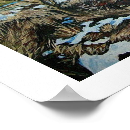 Mooi IJslands sneeuwlandschap beeldende kunst Poster (Hoek)