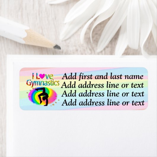 MOOI IK HOU VAN GYMNASTIEK ADRESETIKETTEN ETIKET (Insitu)