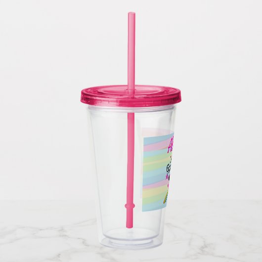 MOOI IK HOU VAN GYMNASTIEK DESIGN ACRYL DRINKBEKER (Rechts)