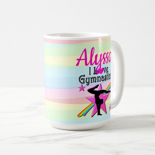 MOOI IK HOU VAN GYMNASTIEK DESIGN KOFFIEMOK (Voorkant rechts)