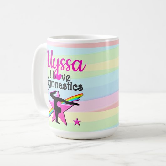 MOOI IK HOU VAN GYMNASTIEK DESIGN KOFFIEMOK (Voorkant links)