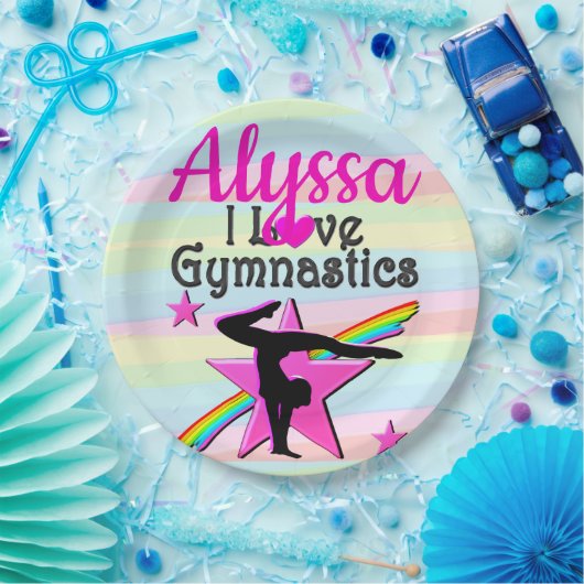 MOOI IK HOU VAN GYMNASTIEK DESIGN PAPIEREN BORDJE (Feest)