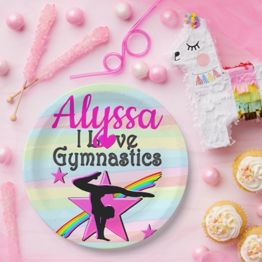 MOOI IK HOU VAN GYMNASTIEK DESIGN PAPIEREN BORDJE (Feest)