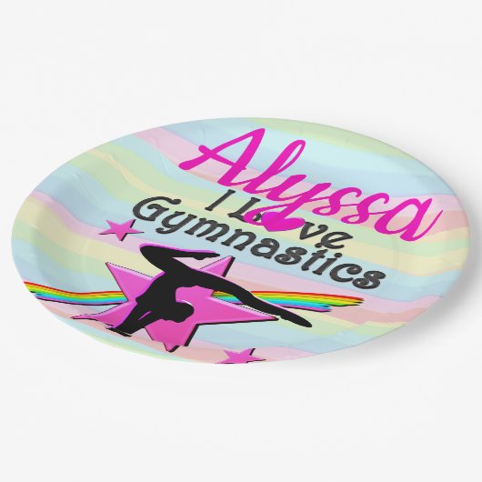 MOOI IK HOU VAN GYMNASTIEK DESIGN PAPIEREN BORDJE (Gekanteld)