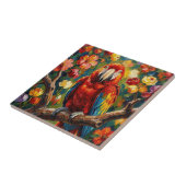 Mooi Impasto Ara Papegaai  Tegeltje (Zijkant)