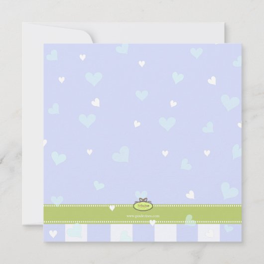 Mooi in Blue Little Hearts baby shower Kaart (Achterkant)