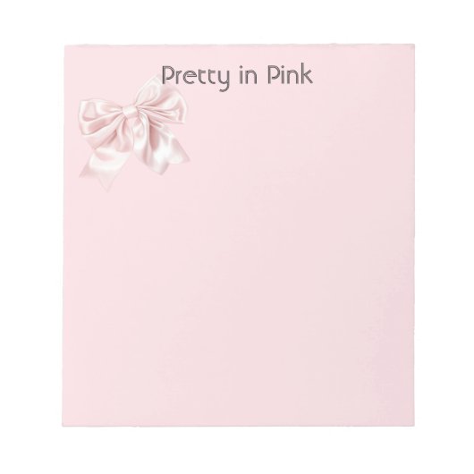 Mooi in Roze Strik Notitieblok (Voorkant)