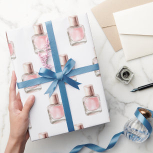 Mooi in witte roze nagellak bruidsdouche cadeaupapier