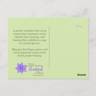 Mooi in Zijn Tijd   Paarse Clematis Briefkaart
