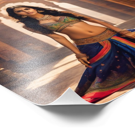 Mooi indiase meisje in traditionele jurk foto afdruk (Hoek)