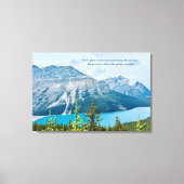 Mooi inspirerend citaat Mountain Lake landschap Canvas Afdruk (Voorkant)
