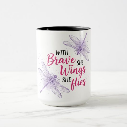 Mooi Inspirerend Libelle Citaat Mok (Midden)