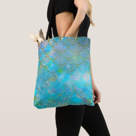Mooi Iridiserend Blauw Glinsterende Zeemeermin Sch Tote Bag