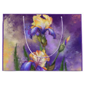 Mooi Iris Flowers Gift Bag Paars Groot Cadeauzakje (Voorkant)