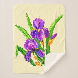 Mooi Iris Flowers Sherpa Blanket Irises Deken