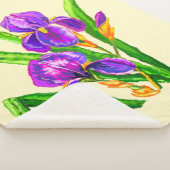 Mooi Iris Flowers Sherpa Blanket Irises Sherpa Deken (3/4)