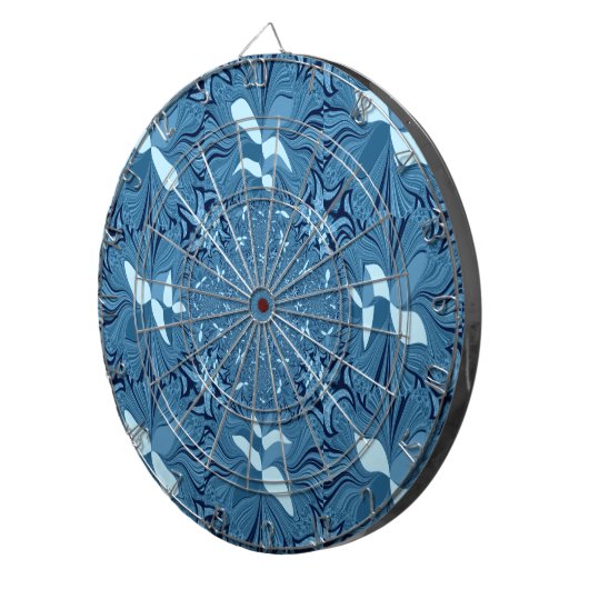 Mooi Iriserend blauw patroon. Naadloos Dartbord (Voorkant Rechts)