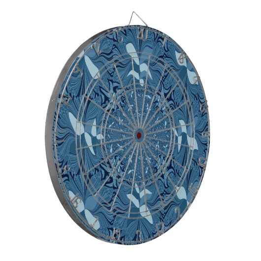 Mooi Iriserend blauw patroon. Naadloos Dartbord (Voorkant Links)