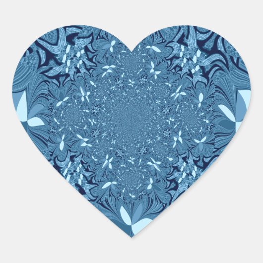 Mooi Iriserend blauw patroon. Naadloos Hart Sticker (Voorkant)
