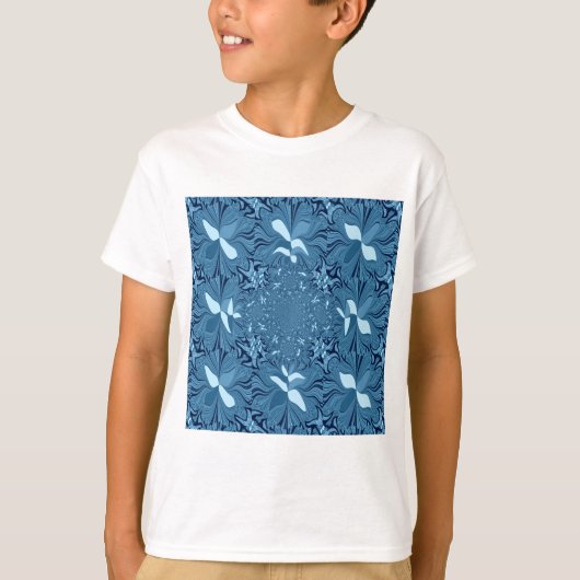 Mooi Iriserend blauw patroon. Naadloos T-shirt (Voorkant)