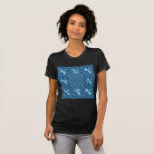 Mooi Iriserend blauw patroon. Naadloos T-shirt (Voorkant volledig)