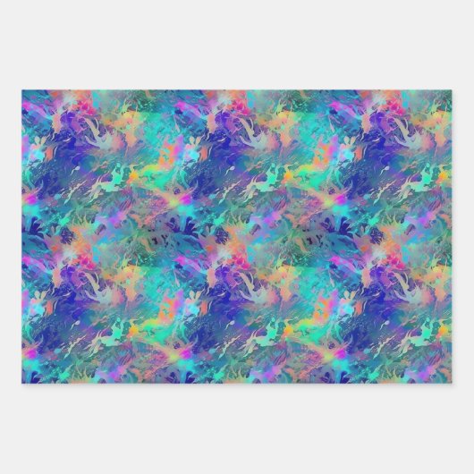 Mooi iriserend oceanisch koraal print patroon inpakpapier vel (Voorkant)