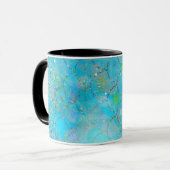 Mooi iriserende parelglans zeemeermin schubben mok (Voorkant links)