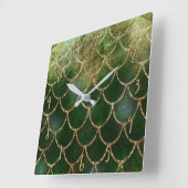 Mooi iriserende parelglans zeemeermin schubben vierkante klok (Hoek)