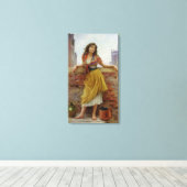 Mooi Italiaans Water-Carrier Meisje Canvas Afdruk (Insitu (Houten vloer))