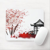mooi japans huis in kersenbloesem - bos muismat (Met muis)