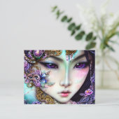 Mooi Japans meisje Gothic Fantasy Briefkaart (Staand voorkant)
