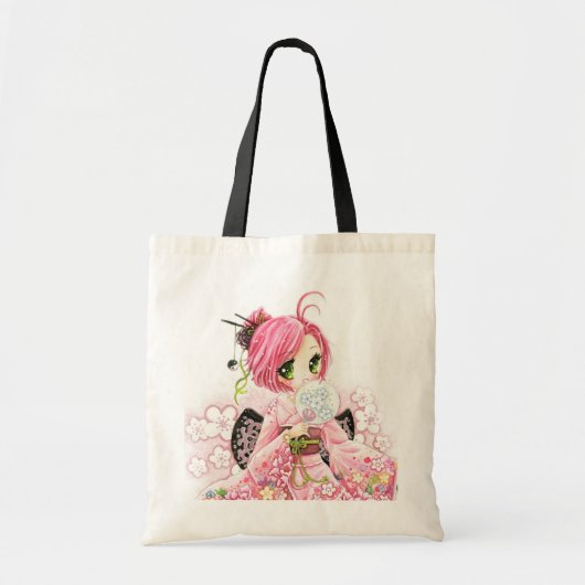 Mooi Japans meisje in Kimono Tote Bag (Voorkant)