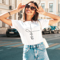 Mooi Jesus Schattige Cross Script t-shirt