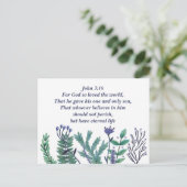 Mooi Johannes 3:16 Bijbelvers Christelijk Feestdagenkaart (Staand voorkant)