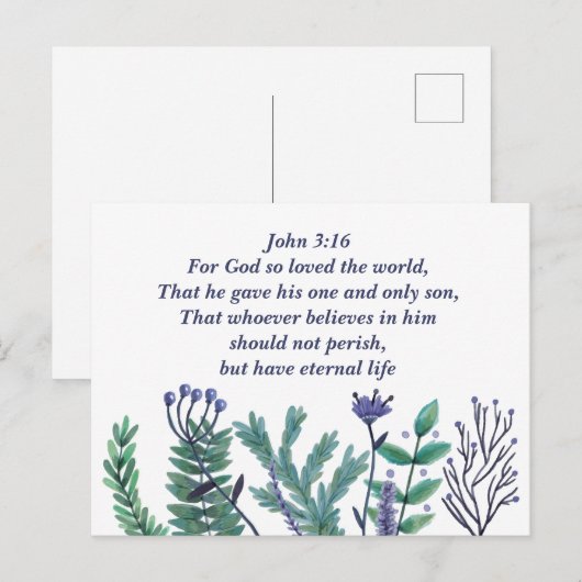 Mooi Johannes 3:16 Bijbelvers Christelijk Feestdagenkaart (Voorkant / Achterkant)