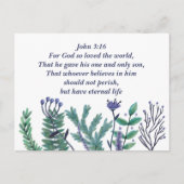 Mooi Johannes 3:16 Bijbelvers Christelijk Feestdagenkaart (Voorkant)