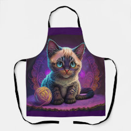 Mooi jong Kat met garenbal Schort