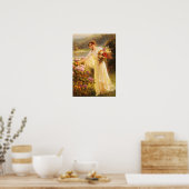 Mooi, jongedame, bloemen, door Albert Lynch, Belle Poster (Keuken)