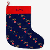 Mooi Joy Heart Pattern Grote Kerstsok (Voorkant)