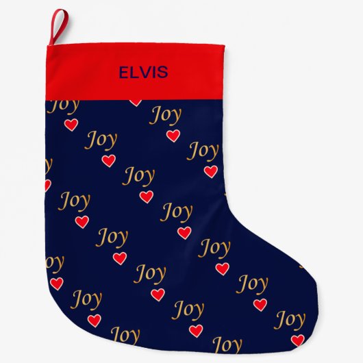 Mooi Joy Heart Pattern Grote Kerstsok (Voorkant)