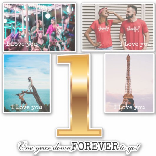 Mooi Jubileum Fotocollage Sticker (Voorkant)