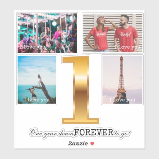 Mooi Jubileum Fotocollage Sticker (Vel)