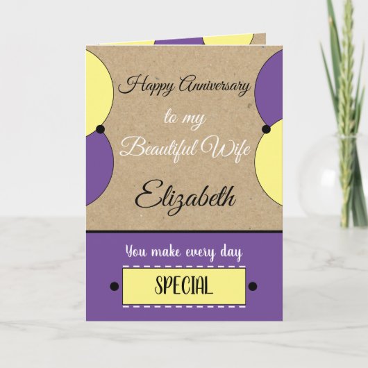 Mooi Jubileum paars Kaart (Voorkant)