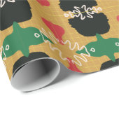 Mooi Juneteenth Uniek Ontwerp Rood Groen Cadeaupapier (Rol Hoek)