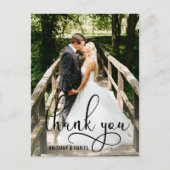 Mooi kalligrafie script Dank je huwelijk Briefkaart (Voorkant)